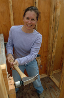 Student hammering