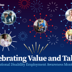 The 2025 NDEAM Poster shows a diverse group of people with disabilities working at a variety of jobs, including construction, tech, and mechanic.
