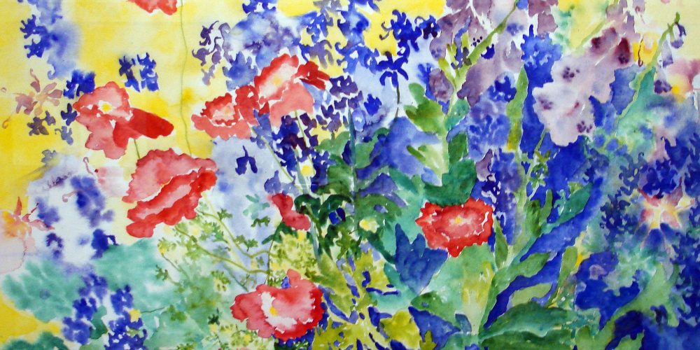 Garden Flowers in Blue