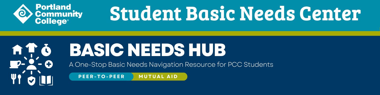 Header for Student Basic Needs Center. Basic Needs Hub 