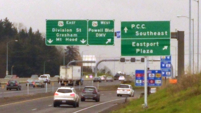 PCC Southeast sign while on 205