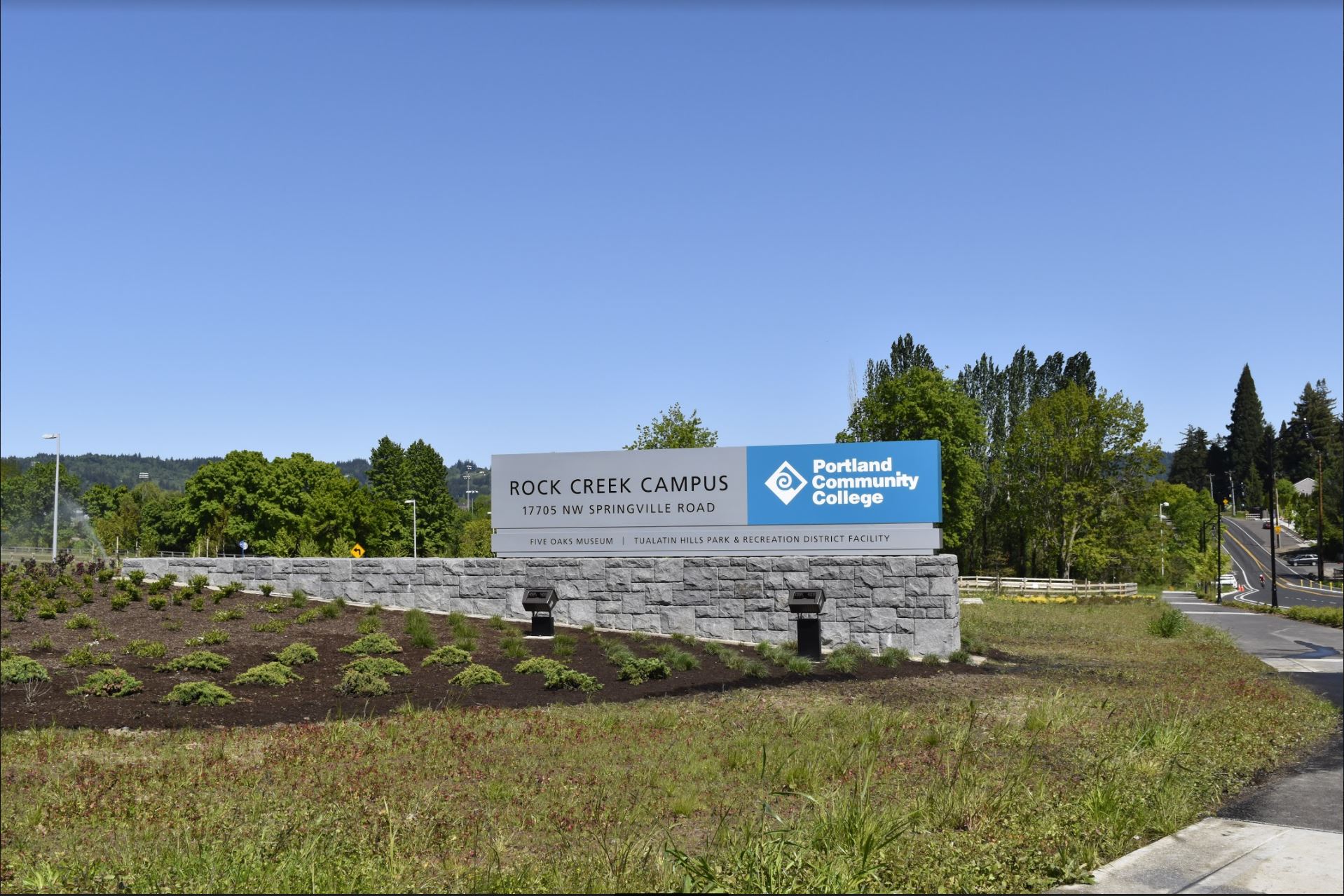 Rock Creek Campus monumental entry sign