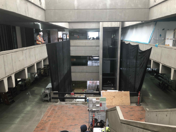 HT atrium, first floor stair being demolished
