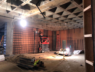 Form shear wall at mechanical stair shaft