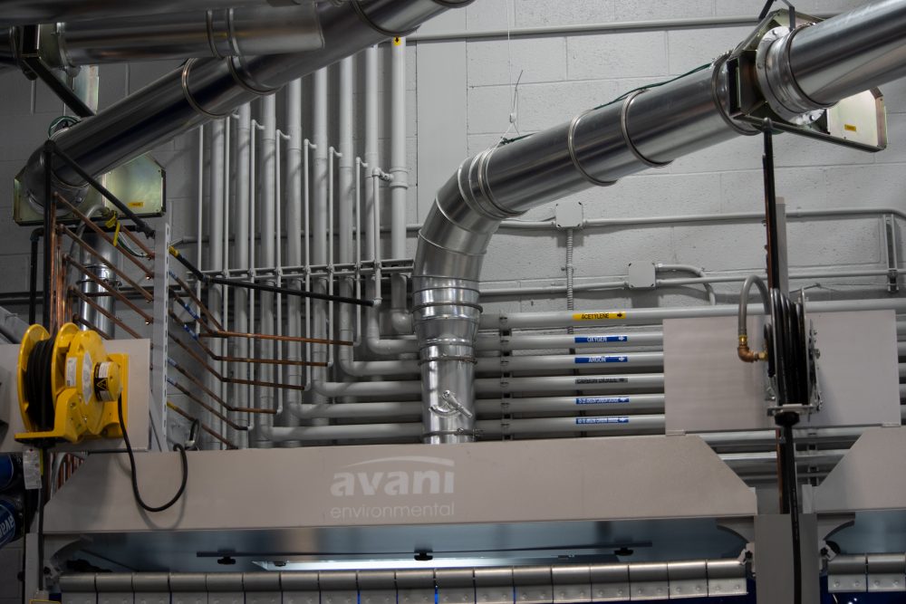 Gases pipes connections at Rock Creek Weld Shop