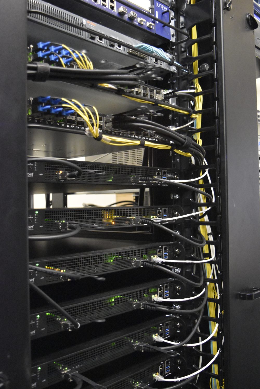 Racks with stations cables