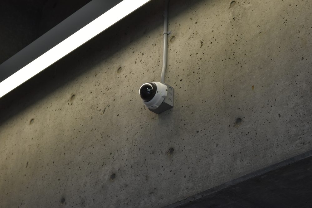 Interior security camera on a Sylvania Campus building