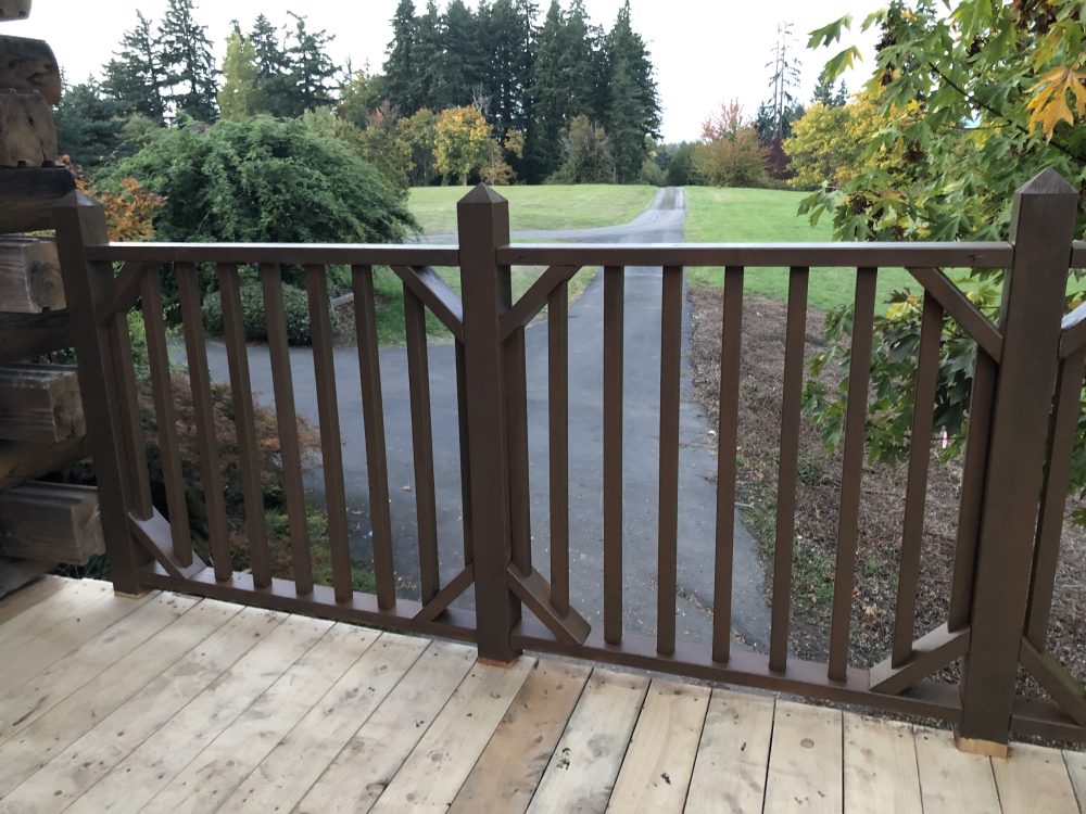 View from the writers house deck towards the long driveway surrounded by trees