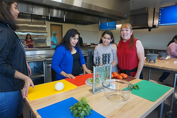 Students cooking together