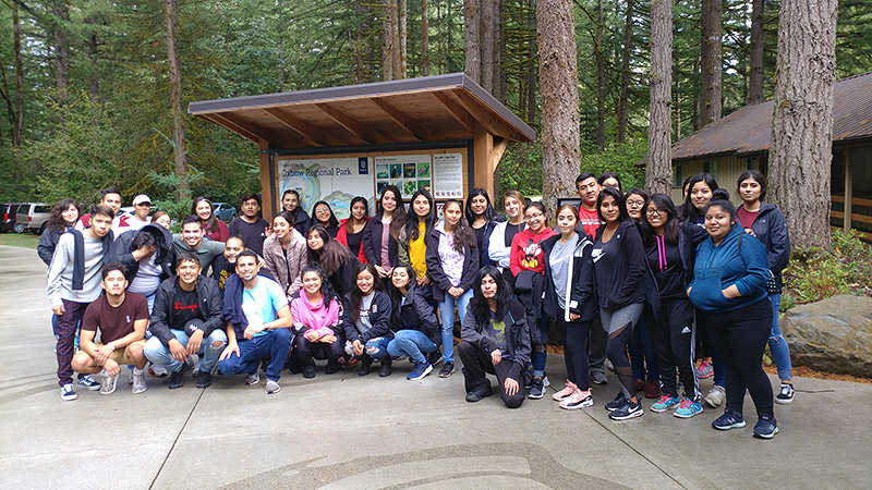 CAMP students posing at Oxbow State Park together