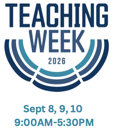 Teaching Week 2026 logo. Sept 8, 9 and 10th from 9:00 am to 5:30 pm 
