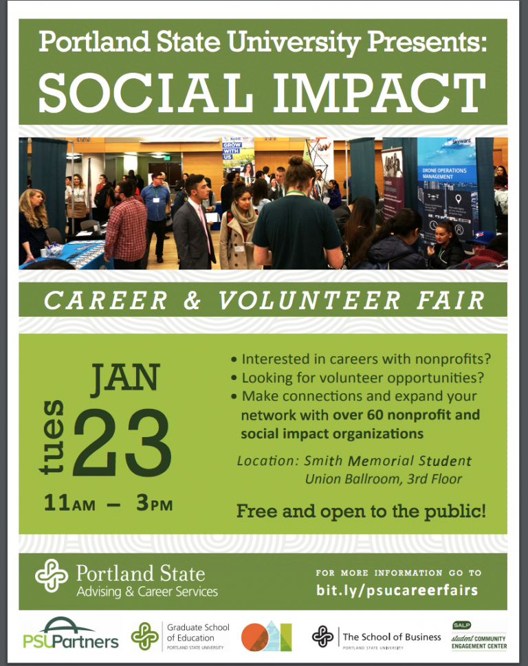 PSU Social Impact Fair Career and Volunteer Fair Open to the Public