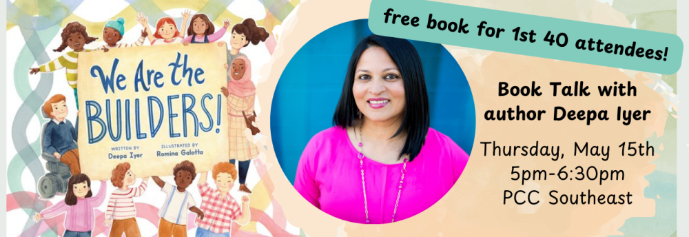 Event banner with image of book cover and author.