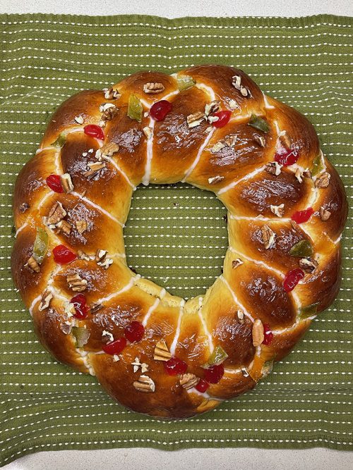 Braided bread wreath