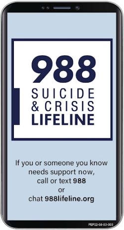 988 suicide and crisis lifeline: if you or someone you know needs support now, call or text 988