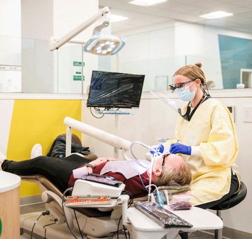 Dental clinic with patient