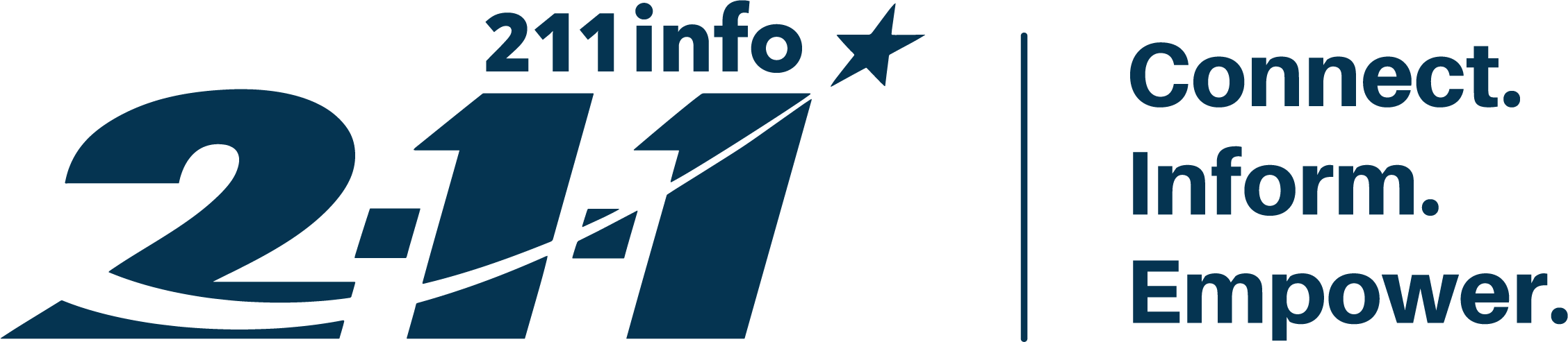 Simple 2 1 1 logo on the left with the words Connect, Inform and Empower on the right.