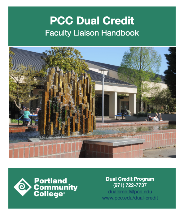Image of the Cover Page of the Dual Credit faculty liaison handbook.