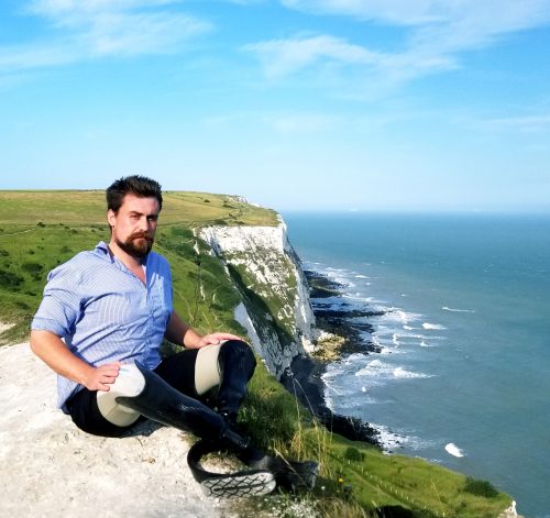 Image of student on the cliffs of Dover