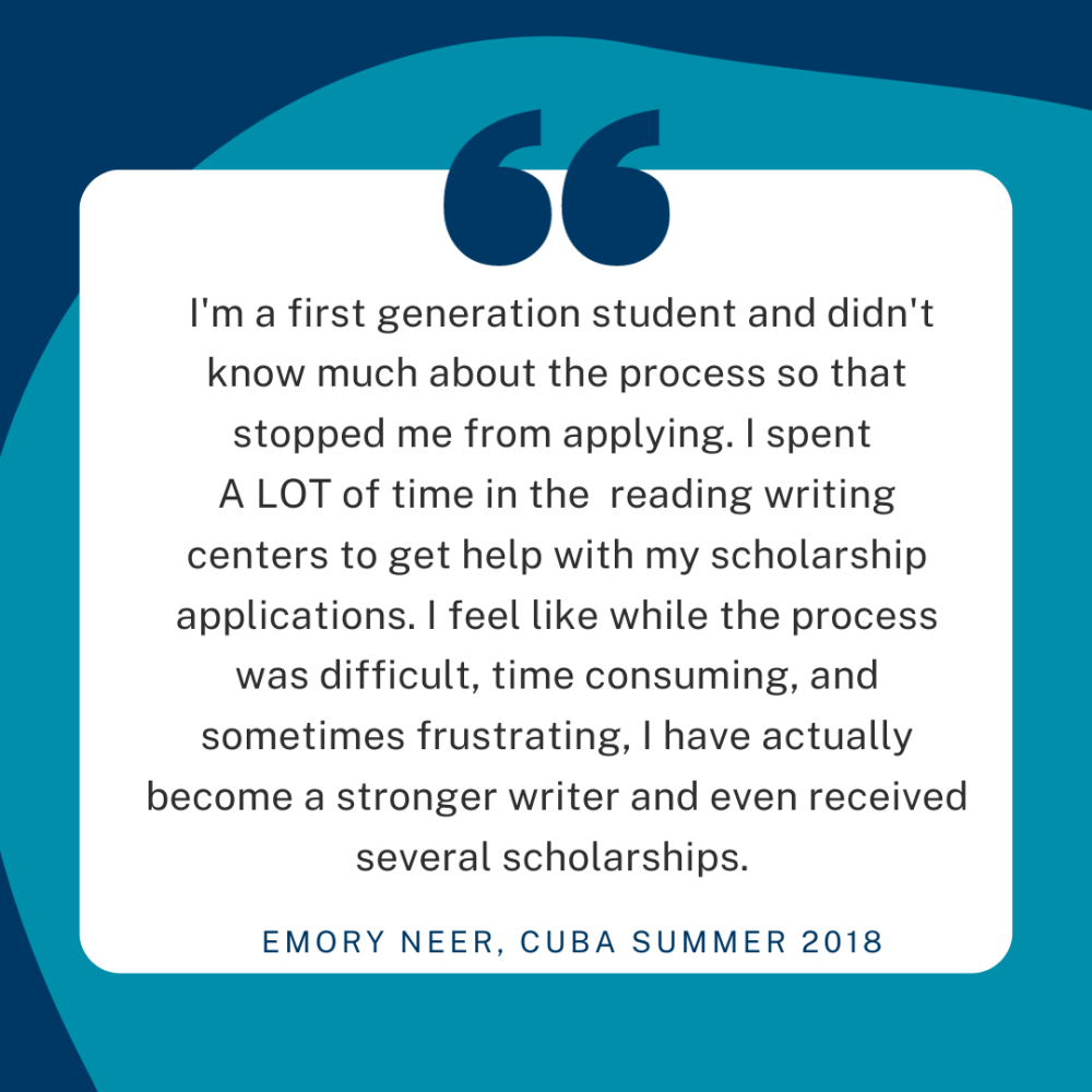 Encouraging words from a first generation scholarship awardee.