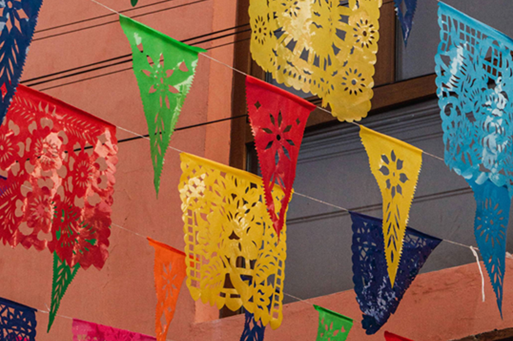 Colorful flag banners in Mexico
