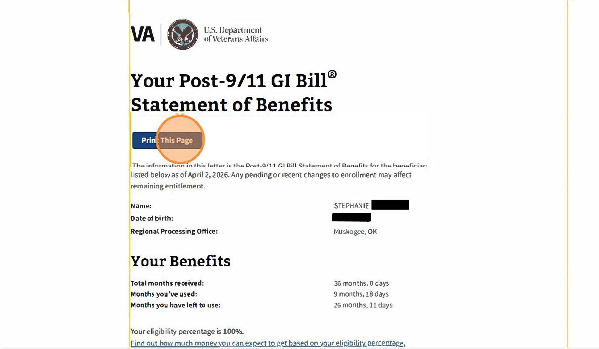 Print this page link circled