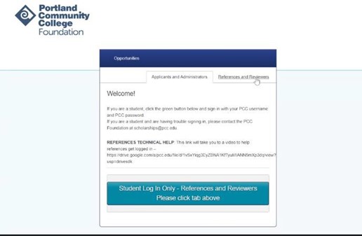 Welcome screen with references tab selected
