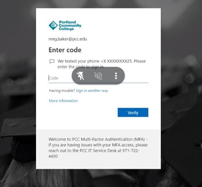 Enter code screenshot