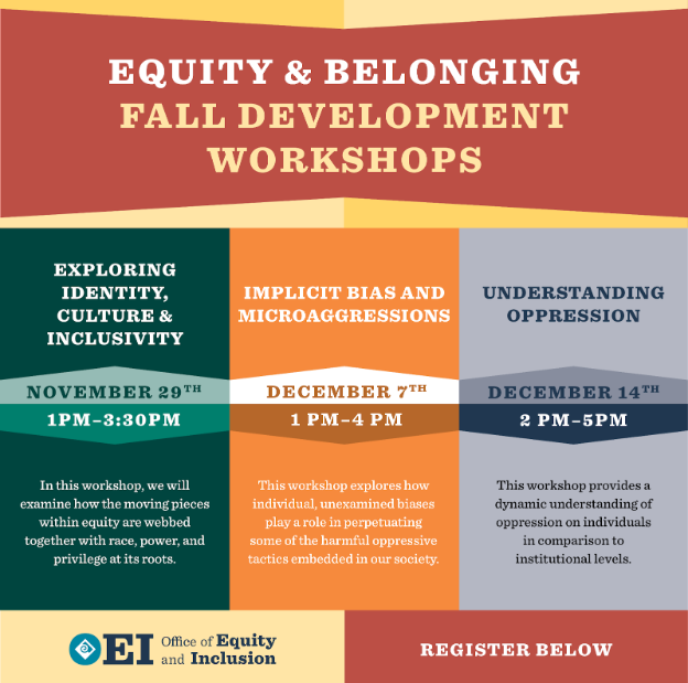 Equity and Belonging Development Fall Workshops