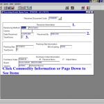 Click Commodity Information or Page Down to see items