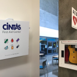 Wall mounted First Aid Kit and an AED