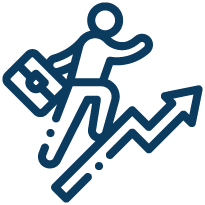 Person running up a ramp icon