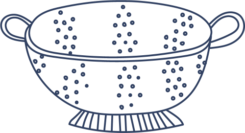 Colander illustrated icon