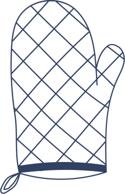 Oven mitt illustrated icon