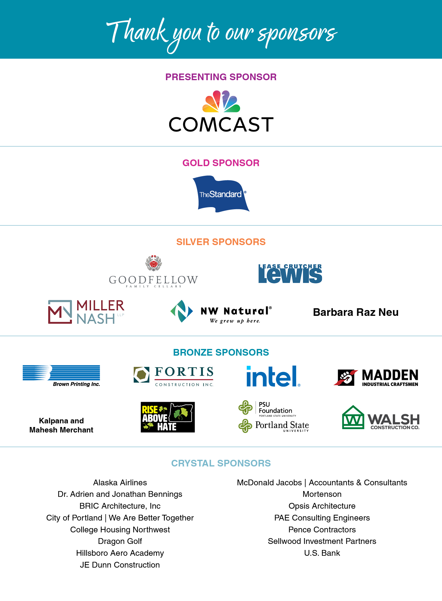 Thank you to our sponsors!
