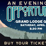 Buy your tickets here for the Evening for Opportunity Grand Lodge gala - illustration of a Black man hiking at Mt Hood