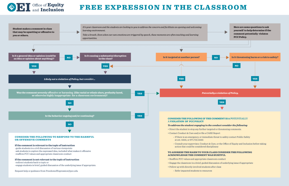 Free expression in the classroom flowchart