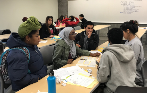 Students working on project