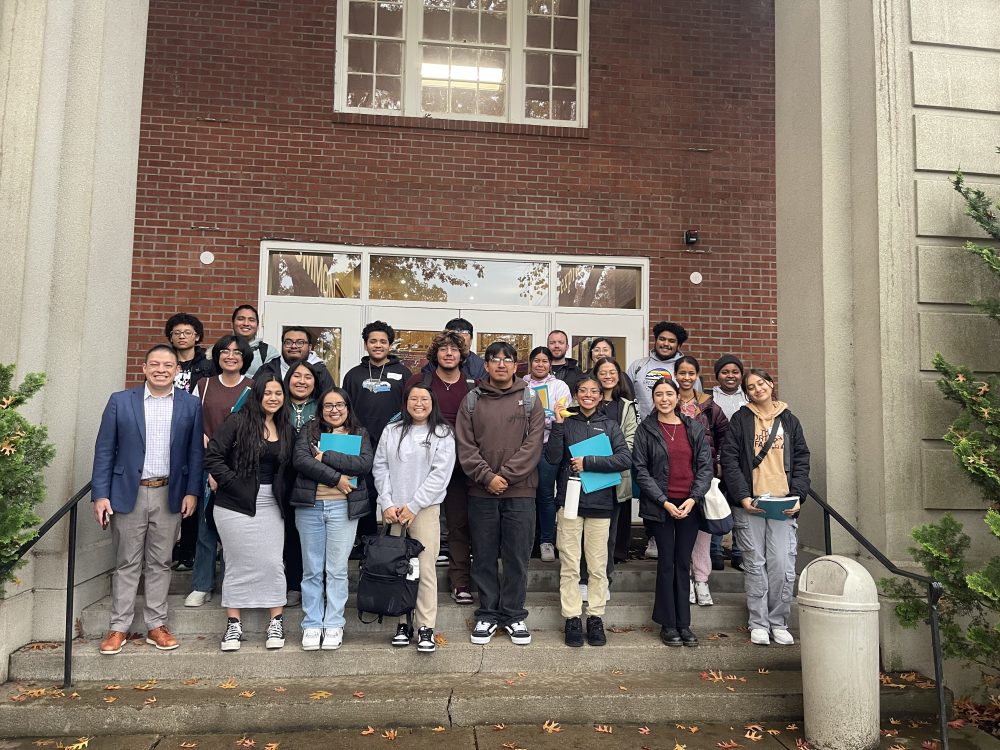 Students visiting a university
