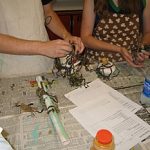 Materials such as seaweed, copper carbonate, paper, etc. can be applied directly to the clay surface.