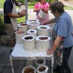 Different materials will leave different markings on the unglazed clay surface. Opening the saggars is often exciting and sometimes disappointing.