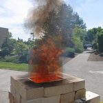 We continue this process until we reach 2350 degrees Fahrenheit. The damper is shut and tall openings sealed to allow for slow cooling.