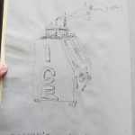 Conkle Sketchbook ice machine in black and white
