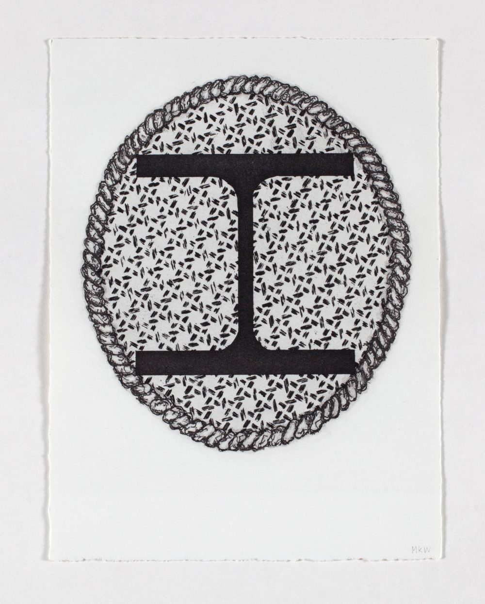 Portrait with Chair Caning (Part II) copper plate etching 10 x 7.5 in 2014