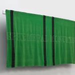 Placeholder reclaimed wool blanket, clear transparent glass Czech seed beads, thread 56.5 x 140.25 in 2017