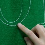 Placeholder reclaimed wool blanket, clear transparent glass Czech seed beads, thread 56.5 x 140.25 in 2017 Detail