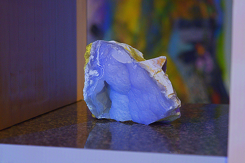 Decorative rock under black light