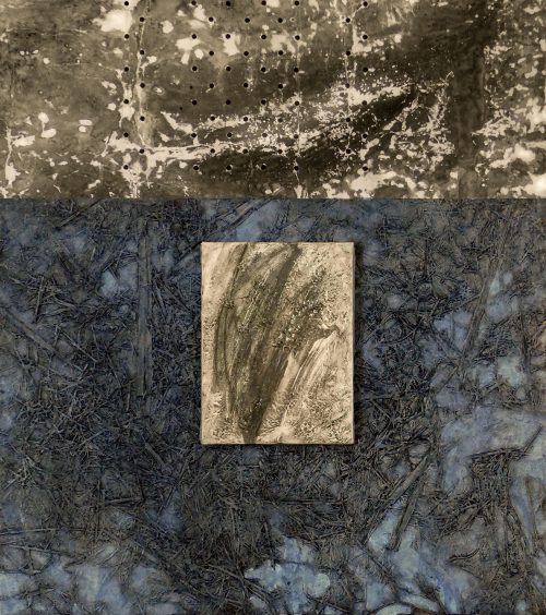 textured abstract art in blue and grey colors