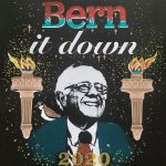 Jessica Allison-Bourne, Bern It Down, 2020, acrylic screen print on cardstock, 11" x 8.5"