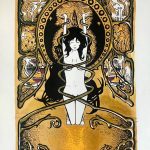 Jessica Allison-Bourne, The Worm, 2020, acrylic screen print on printmaking paper, 21" x 14"